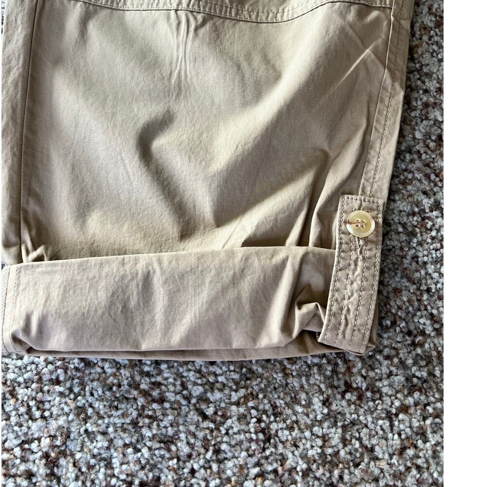 NWT Nautica Women's Cotton Roll-Tab Utility Pants, XXL, Tan, Elastic Waist - Picture 3 of 13